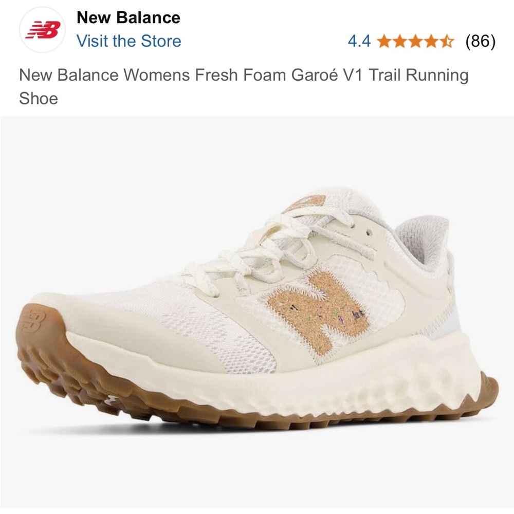 New Balance Women's Fresh Foam Trail Running Shoe - Cream and Tan